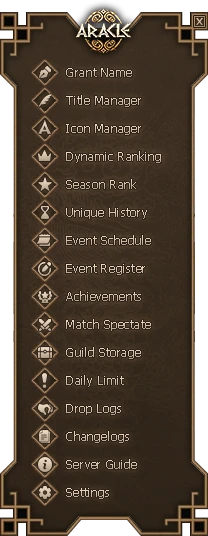 Aracle Online Custom UI Menu
