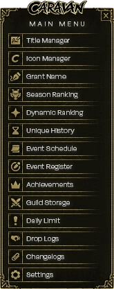 Caravan Online Custom UI Menu