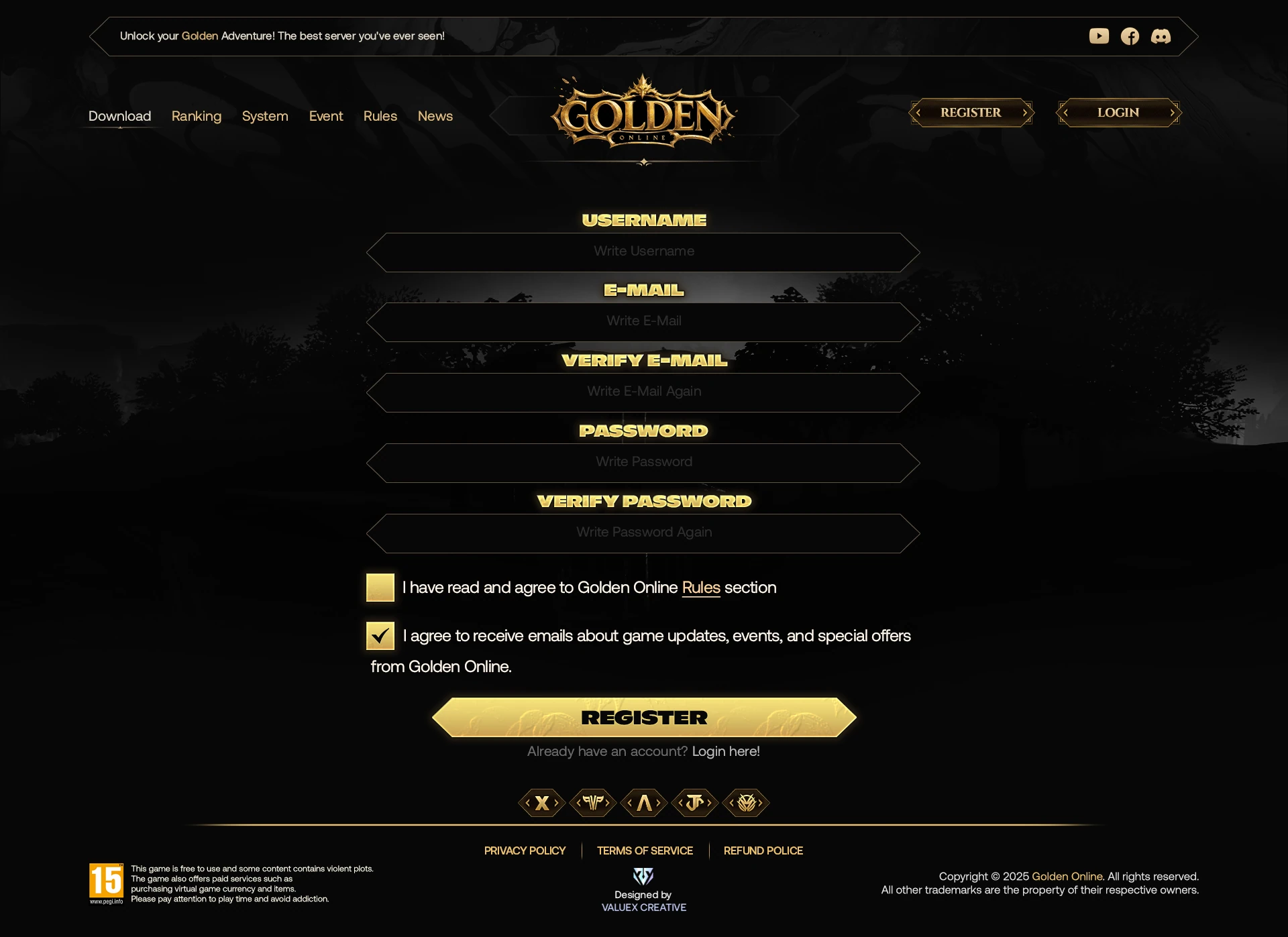 Golden Online Website Design