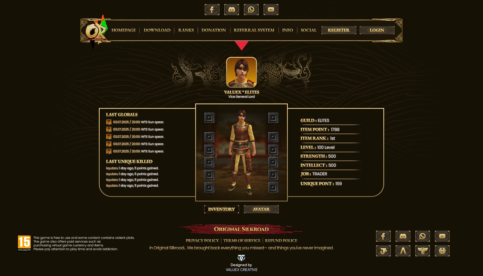 Original Silkroad Website Design