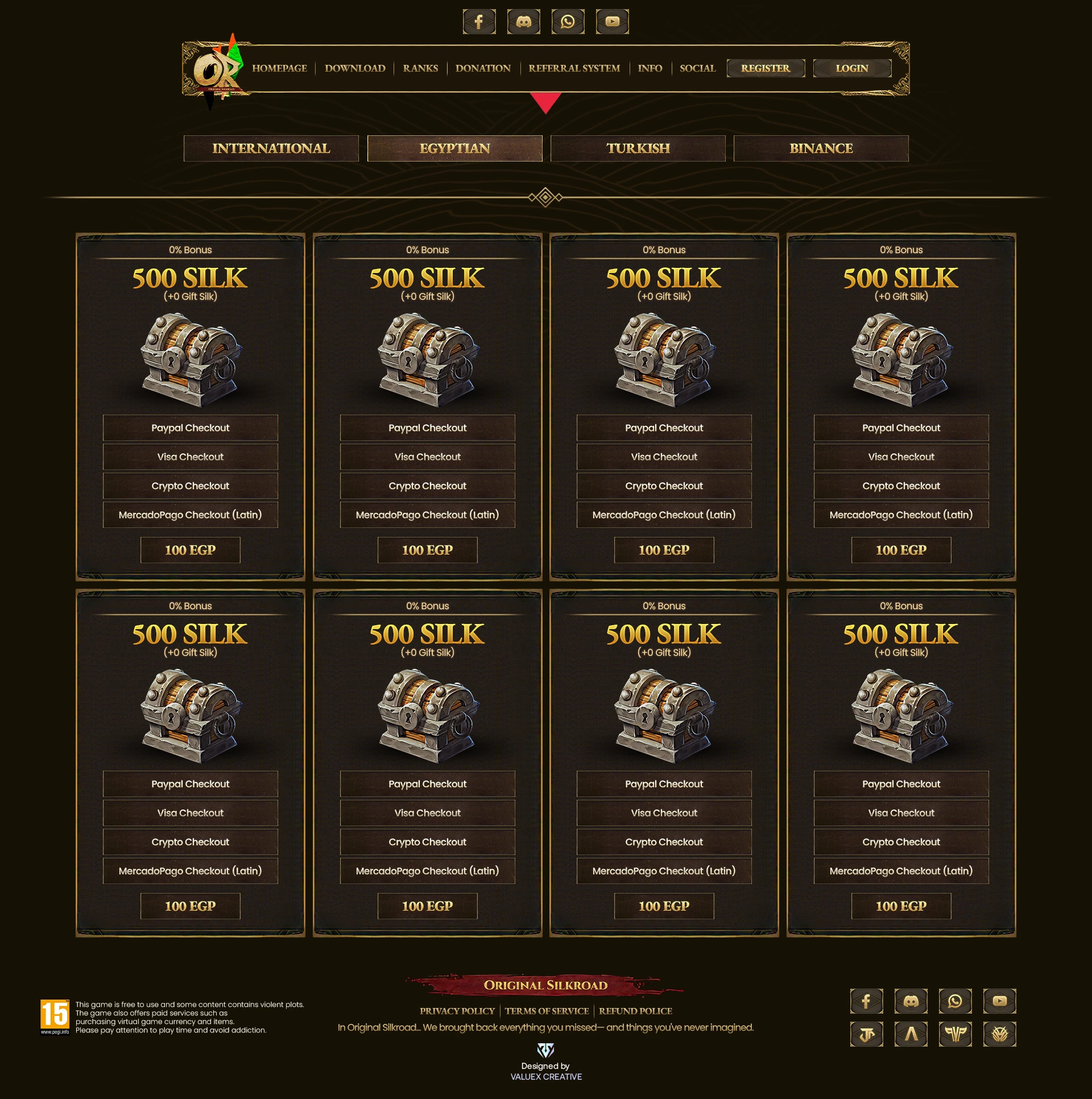 Original Silkroad Website Design