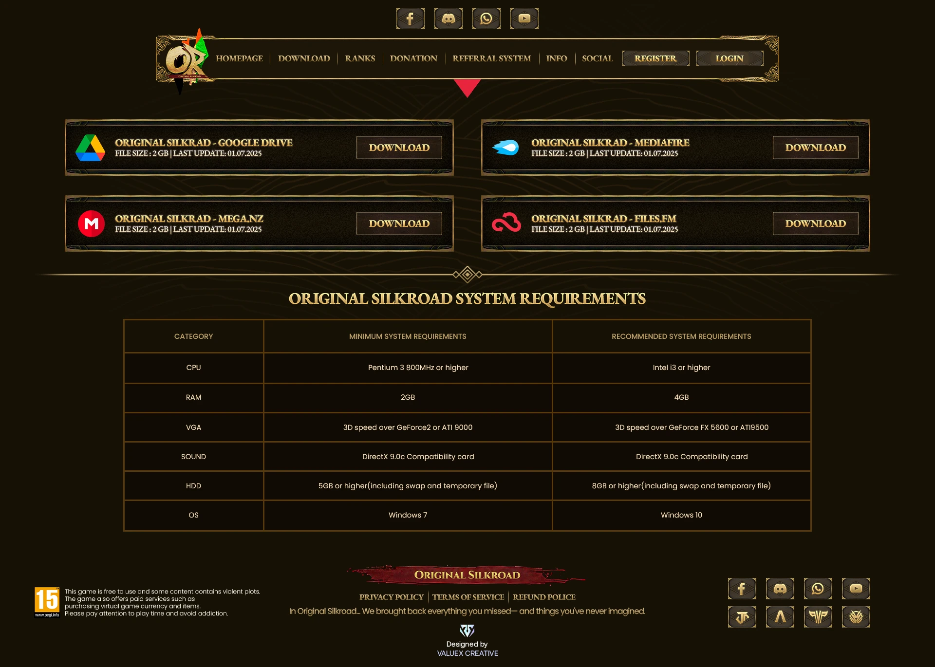 Original Silkroad Website Design