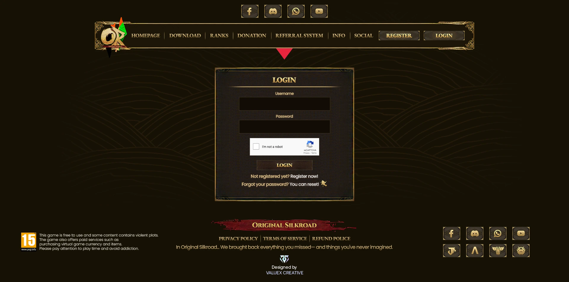 Original Silkroad Website Design