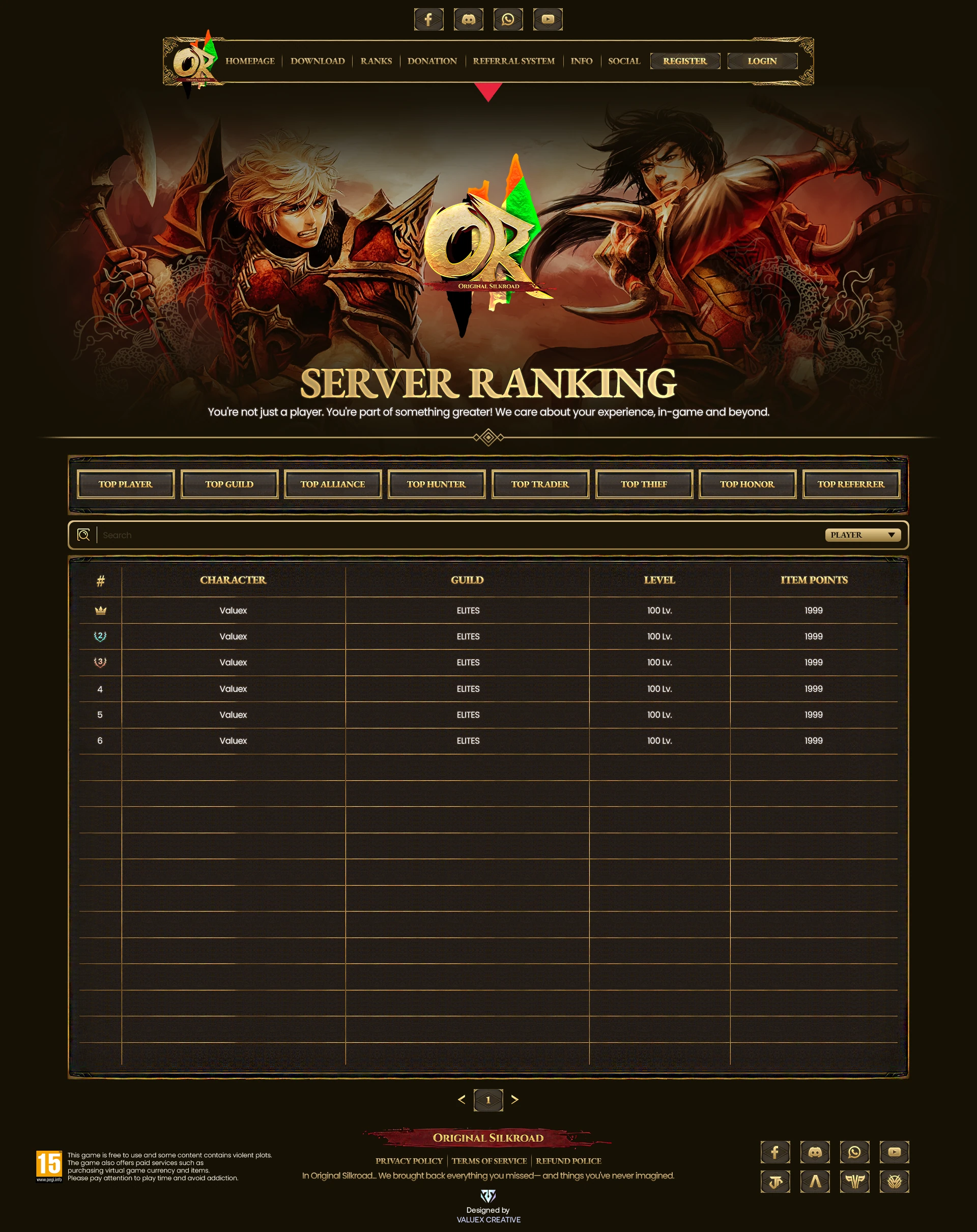 Original Silkroad Website Design