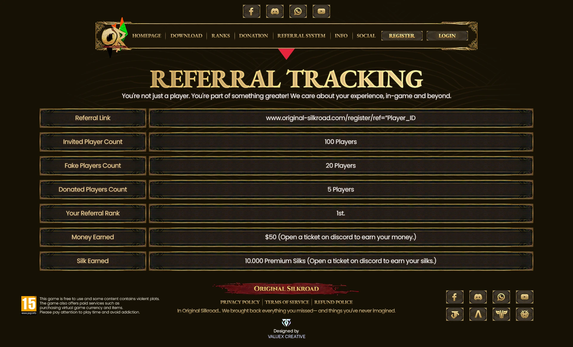 Original Silkroad Website Design
