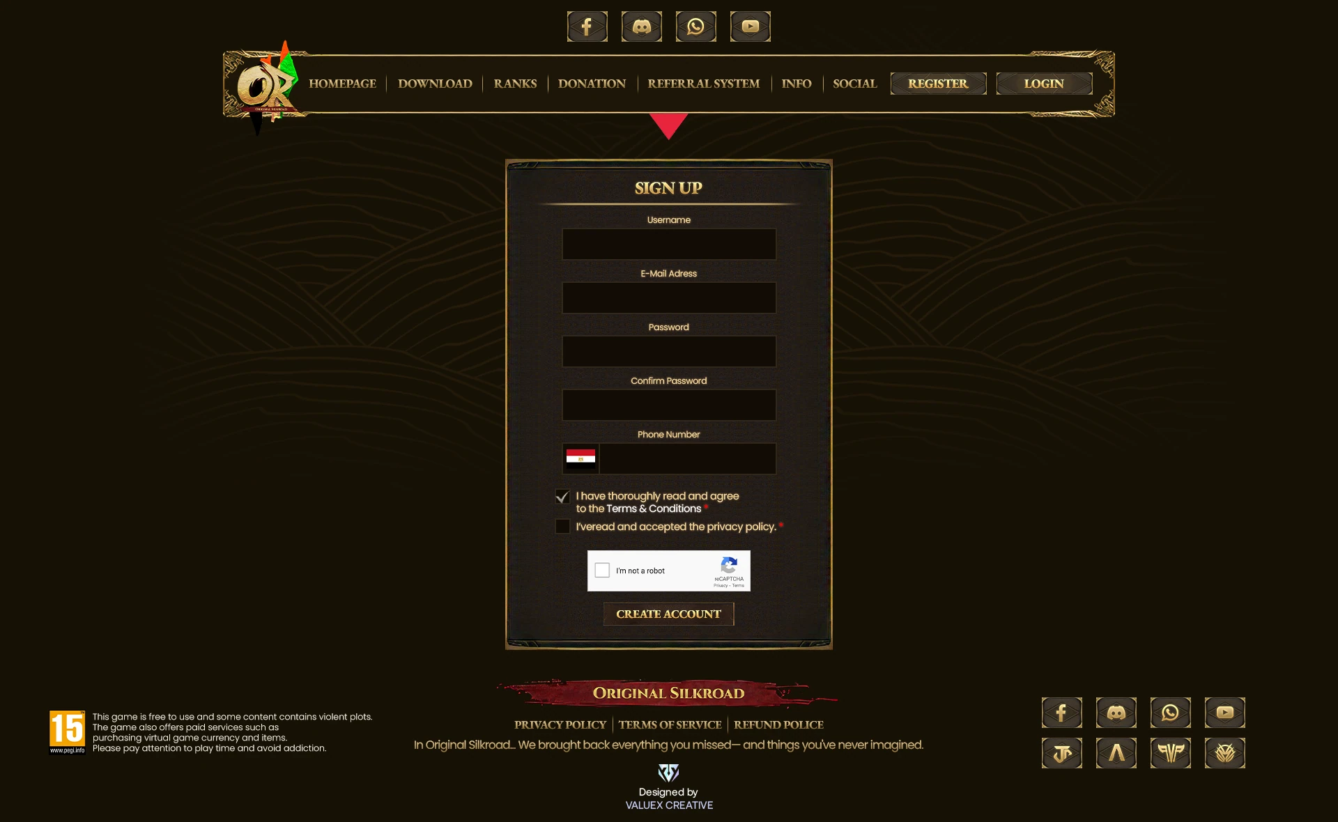 Original Silkroad Website Design